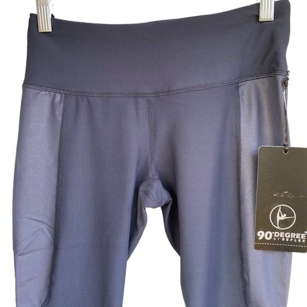 90 Degree By Reflex Capri Leggings Size Small Gunmetal Gray CW66770 NWT $78 - Picture 10 of 11